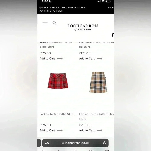 LOCHCARRON NWOT Tartan Billie Scottish Wrap Around Skirt Size 10 - Picture 10 of 10